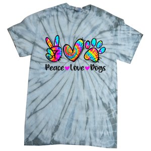 Peace Love Dogs Tie Dye Dog Paw Dog Mom Cute Mother's Day Tie-Dye T-Shirt