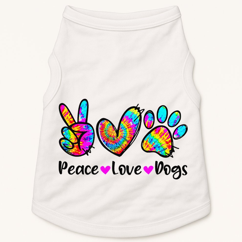 Peace Love Dogs Tie Dye Dog Paw Dog Mom Cute Mother's Day Doggie Tank