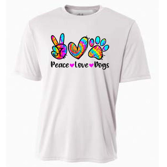 Peace Love Dogs Tie Dye Dog Paw Dog Mom Cute Mother's Day Cooling Performance Crew T-Shirt