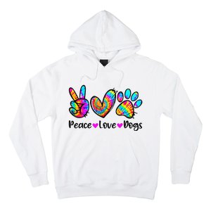 Peace Love Dogs Tie Dye Dog Paw Dog Mom Cute Mother's Day Hoodie