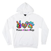 Peace Love Dogs Tie Dye Dog Paw Dog Mom Cute Mother's Day Hoodie