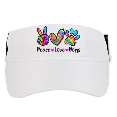 Peace Love Dogs Tie Dye Dog Paw Dog Mom Cute Mother's Day Adult Drive Performance Visor