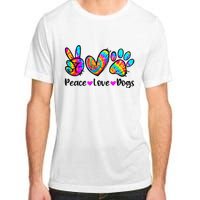 Peace Love Dogs Tie Dye Dog Paw Dog Mom Cute Mother's Day Adult ChromaSoft Performance T-Shirt