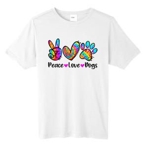 Peace Love Dogs Tie Dye Dog Paw Dog Mom Cute Mother's Day Tall Fusion ChromaSoft Performance T-Shirt