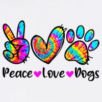Peace Love Dogs Tie Dye Dog Paw Dog Mom Cute Mother's Day Beanie
