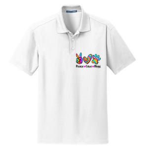 Peace Love Dogs Tie Dye Dog Paw Dog Mom Cute Mother's Day Dry Zone Grid Polo