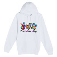 Peace Love Dogs Tie Dye Dog Paw Dog Mom Cute Mother's Day Premium Pullover Hoodie