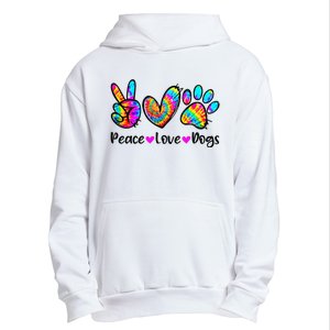 Peace Love Dogs Tie Dye Dog Paw Dog Mom Cute Mother's Day Urban Pullover Hoodie