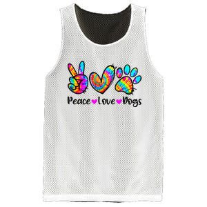 Peace Love Dogs Tie Dye Dog Paw Dog Mom Cute Mother's Day Mesh Reversible Basketball Jersey Tank