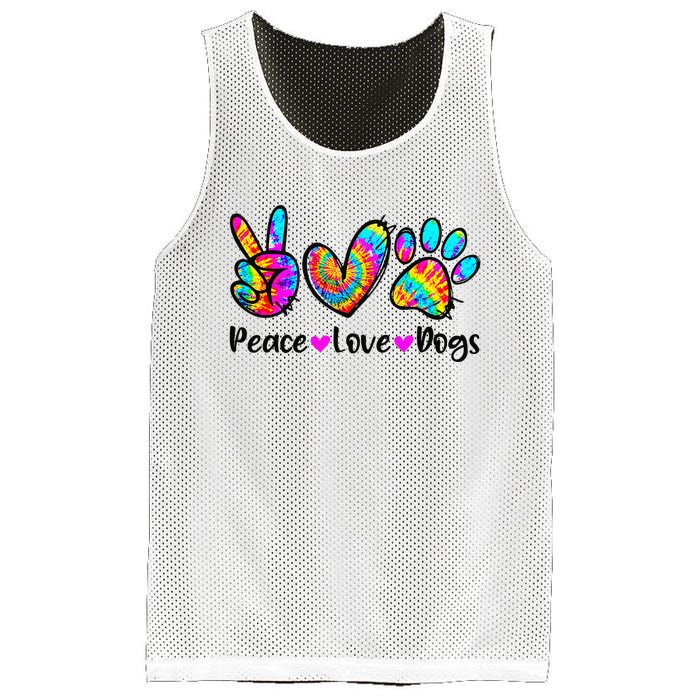 Peace Love Dogs Tie Dye Dog Paw Dog Mom Cute Mother's Day Mesh Reversible Basketball Jersey Tank