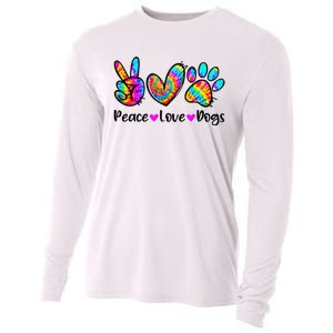 Peace Love Dogs Tie Dye Dog Paw Dog Mom Cute Mother's Day Cooling Performance Long Sleeve Crew