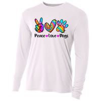 Peace Love Dogs Tie Dye Dog Paw Dog Mom Cute Mother's Day Cooling Performance Long Sleeve Crew