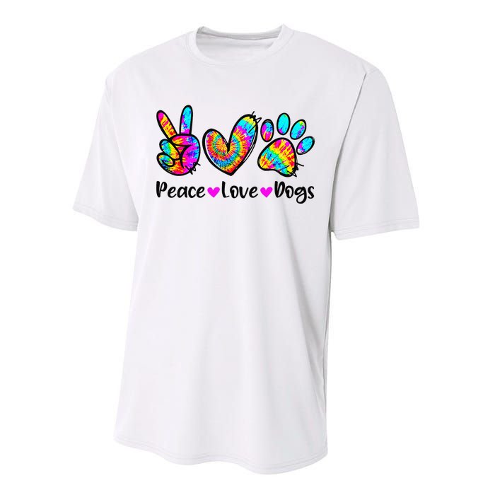 Peace Love Dogs Tie Dye Dog Paw Dog Mom Cute Mother's Day Performance Sprint T-Shirt