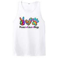 Peace Love Dogs Tie Dye Dog Paw Dog Mom Cute Mother's Day PosiCharge Competitor Tank