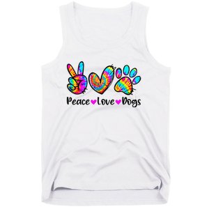 Peace Love Dogs Tie Dye Dog Paw Dog Mom Cute Mother's Day Tank Top