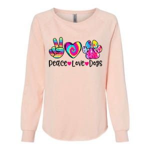 Peace Love Dogs Tie Dye Dog Paw Dog Mom Mother's Day Womens California Wash Sweatshirt