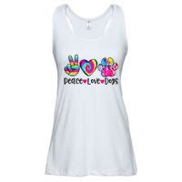 Peace Love Dogs Tie Dye Dog Paw Dog Mom Mother's Day Ladies Essential Flowy Tank