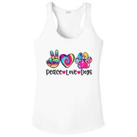 Peace Love Dogs Tie Dye Dog Paw Dog Mom Mother's Day Ladies PosiCharge Competitor Racerback Tank