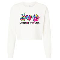 Peace Love Dogs Tie Dye Dog Paw Dog Mom Mother's Day Cropped Pullover Crew