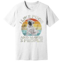 Pug Lover Dog Lover Gift Retro Pug Premium T-Shirt