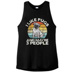 Pug Lover Dog Lover Gift Retro Pug Ladies PosiCharge Tri-Blend Wicking Tank