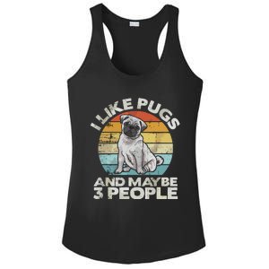 Pug Lover Dog Lover Gift Retro Pug Ladies PosiCharge Competitor Racerback Tank