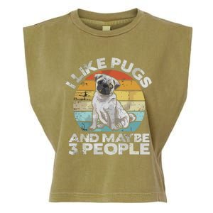 Pug Lover Dog Lover Gift Retro Pug Garment-Dyed Women's Muscle Tee