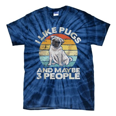 Pug Lover Dog Lover Gift Retro Pug Tie-Dye T-Shirt