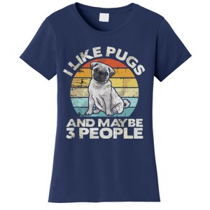 Pug Lover Dog Lover Gift Retro Pug Women's T-Shirt