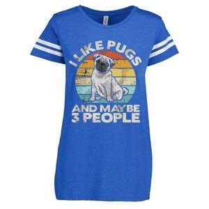 Pug Lover Dog Lover Gift Retro Pug Enza Ladies Jersey Football T-Shirt