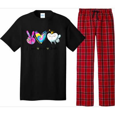 Peace Love Dental Hygienist Dental Assistant Dentist Office Pajama Set