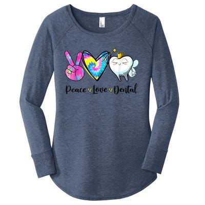 Peace Love Dental Hygienist Dental Assistant Dentist Office Women's Perfect Tri Tunic Long Sleeve Shirt