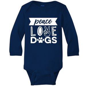 Peace Love Dogs Baby Long Sleeve Bodysuit