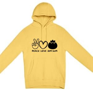 Peace Love Dim Sum Retro Dim Sum Lover Food Lover Premium Pullover Hoodie