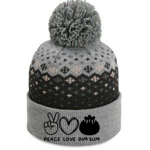 Peace Love Dim Sum Retro Dim Sum Lover Food Lover The Baniff Cuffed Pom Beanie