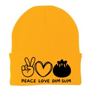 Peace Love Dim Sum Retro Dim Sum Lover Food Lover Knit Cap Winter Beanie