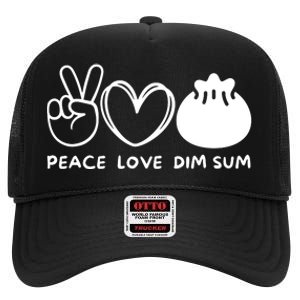 Peace Love Dim Sum Retro Dim Sum Lover Food Lover High Crown Mesh Back Trucker Hat