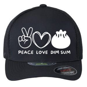 Peace Love Dim Sum Retro Dim Sum Lover Food Lover Flexfit Unipanel Trucker Cap