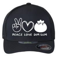 Peace Love Dim Sum Retro Dim Sum Lover Food Lover Flexfit Unipanel Trucker Cap