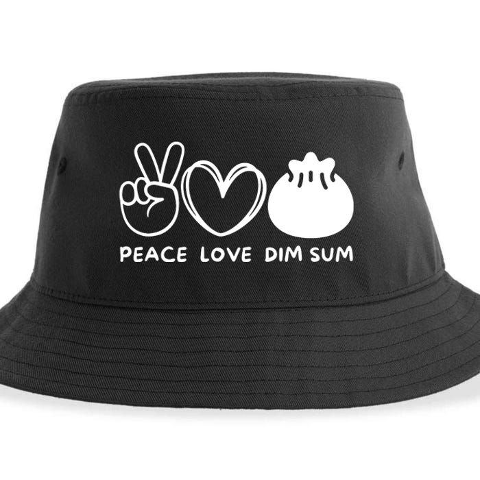 Peace Love Dim Sum Retro Dim Sum Lover Food Lover Sustainable Bucket Hat