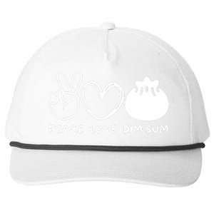 Peace Love Dim Sum Retro Dim Sum Lover Food Lover Snapback Five-Panel Rope Hat