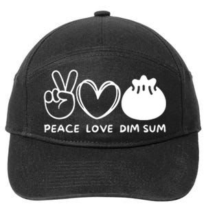 Peace Love Dim Sum Retro Dim Sum Lover Food Lover 7-Panel Snapback Hat