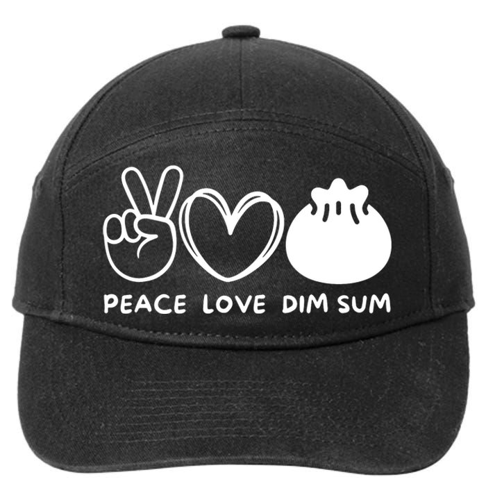 Peace Love Dim Sum Retro Dim Sum Lover Food Lover 7-Panel Snapback Hat