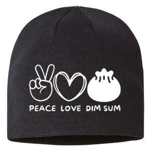 Peace Love Dim Sum Retro Dim Sum Lover Food Lover Sustainable Beanie