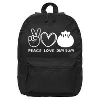 Peace Love Dim Sum Retro Dim Sum Lover Food Lover 16 in Basic Backpack