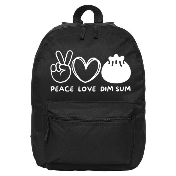 Peace Love Dim Sum Retro Dim Sum Lover Food Lover 16 in Basic Backpack