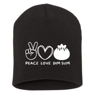 Peace Love Dim Sum Retro Dim Sum Lover Food Lover Short Acrylic Beanie