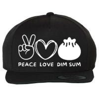 Peace Love Dim Sum Retro Dim Sum Lover Food Lover Wool Snapback Cap