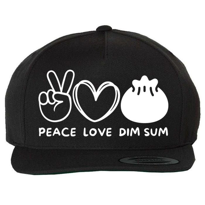 Peace Love Dim Sum Retro Dim Sum Lover Food Lover Wool Snapback Cap