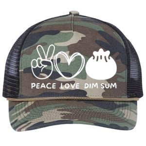 Peace Love Dim Sum Retro Dim Sum Lover Food Lover Retro Rope Trucker Hat Cap